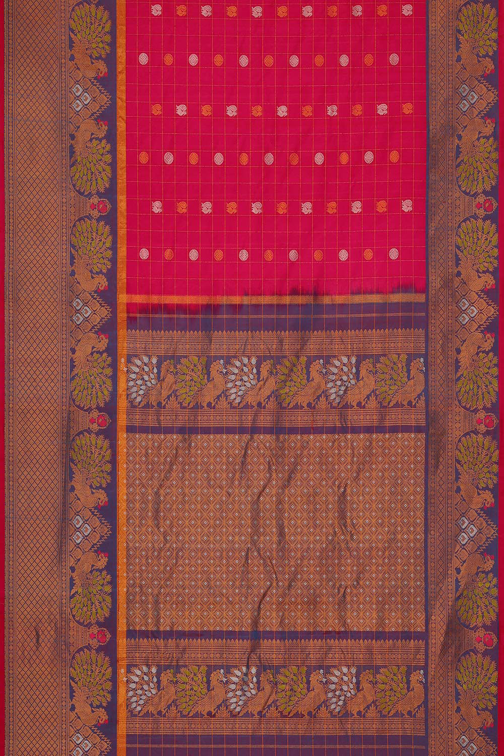 Image of Gadwal Silk Rani Pink Saree
